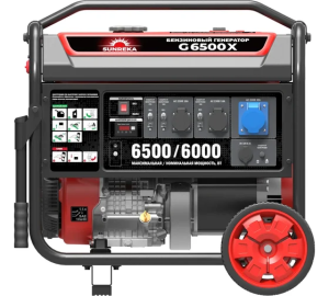 Генератор бензиновый SUNREKA G6500X (6,5кВт, 1-Ф, ручной стартер),							