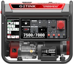 Генератор бензиновый GETINK G7500TEAX (7,5кВт, 3-Ф, электростартер),							