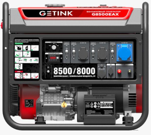 Генератор бензиновый GETINK G8500EAX (8,5кВт, 1-Ф, электростартер),							