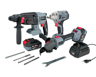 Аккумуляторный бесщеточный НАБОР 3в1 УШМ MKDGA-18V, гайковерт MKDTW-18V, перфоратор MKDHR-18V