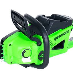 Пила цепная аккумуляторная GREENWORKS GD40CS20XK4 (40V, 40 см, 2000 Вт, бесщ., 4а/ч ЗУ), 40В, 2кВт, шина 16"-1,1мм-3/8" 56зв., бесщ.дв-ль, 4,2 кг.							